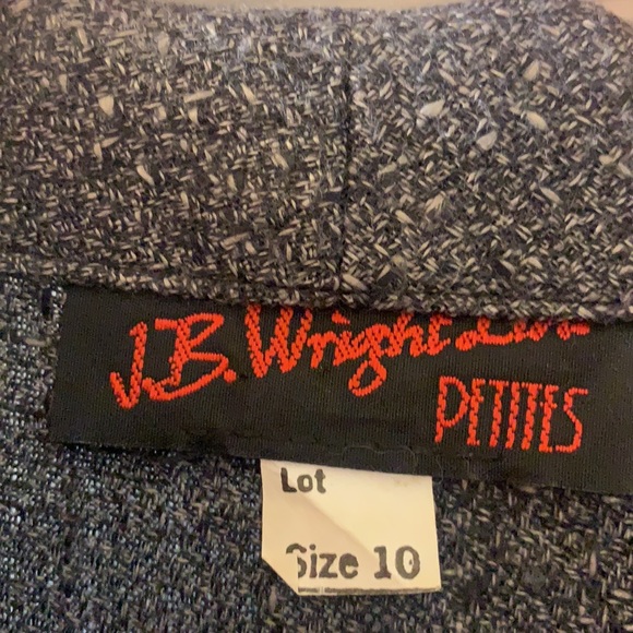 VINTAGE JB WRIGHT DRESS PETITES GRAY SZ 10 CAREER BUTTON DRESS 80’s MADMEN RETRO - Picture 8 of 13